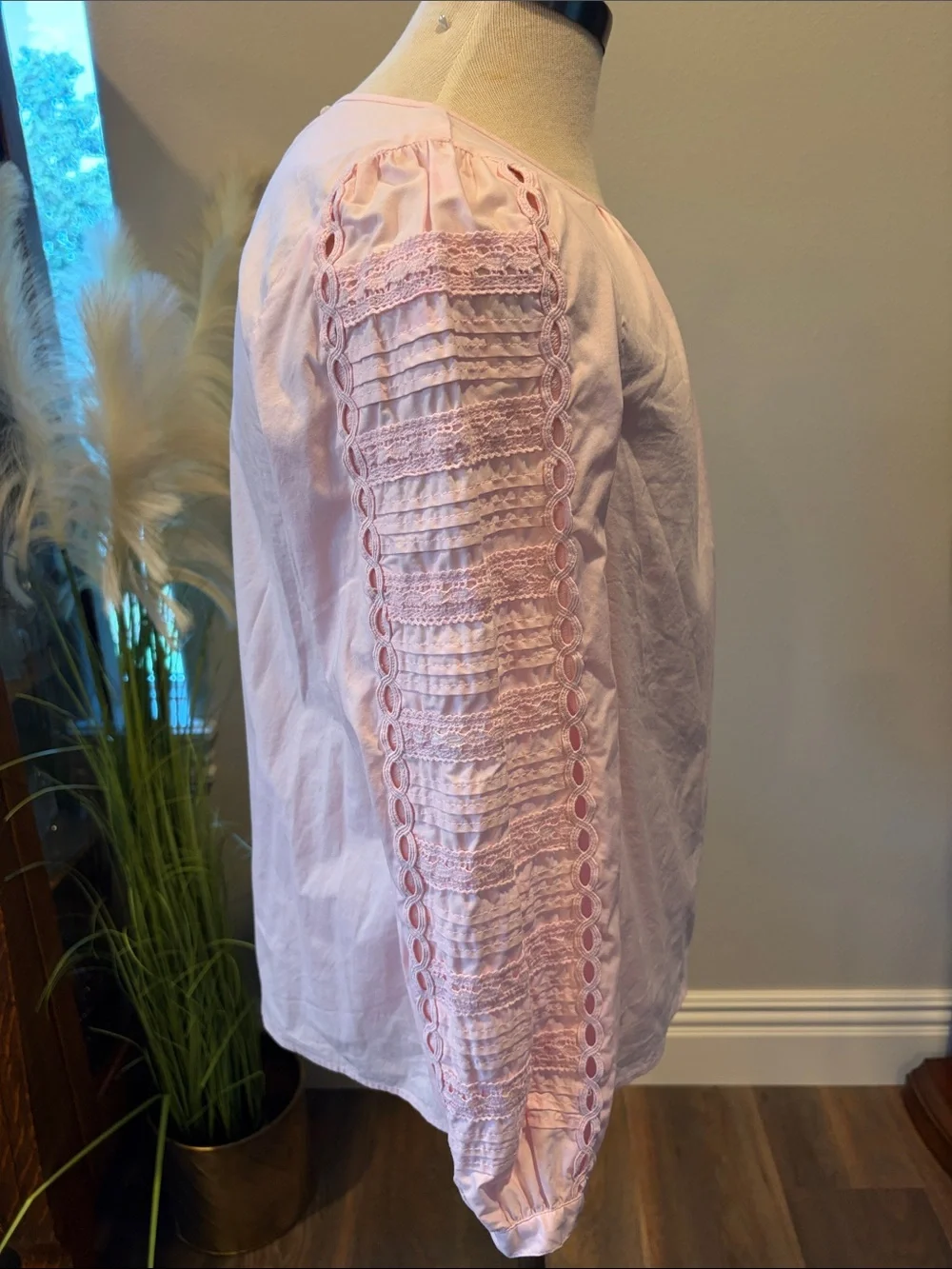 J. CREW Light Pink Long Sleeve Blouse - Large